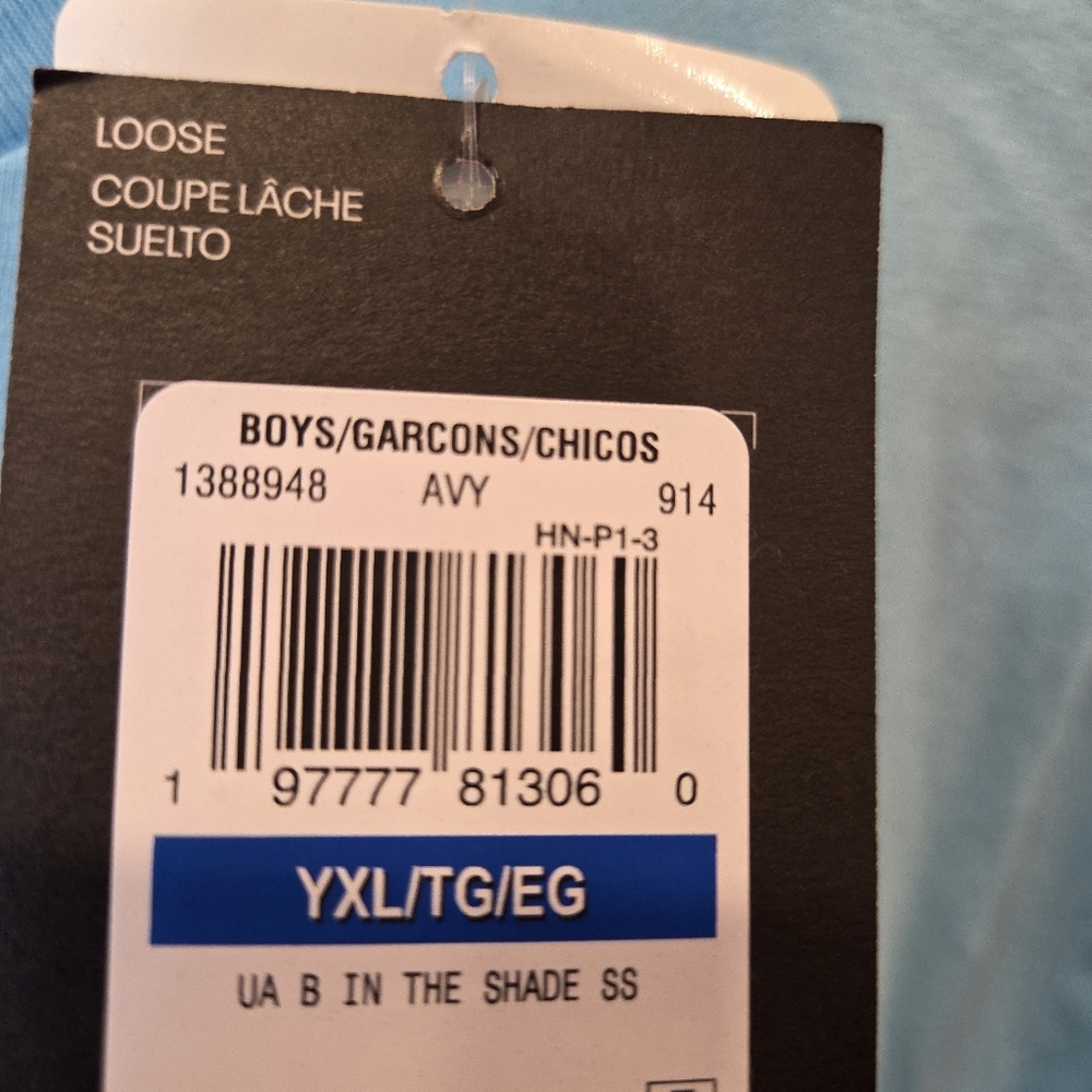 Under Armour Boys YXL "In The Shade" Tropical Graphic T-Shirt - Blue NWT - Picture 4 of 9